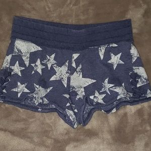 Blue lace-up star shorts by Aeropostale